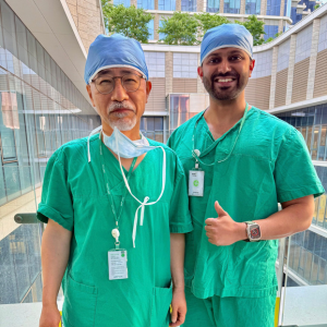 With Dr. Kang Taek Lim for Posterior Lumbar and Cervical Interlaminar Endoscopic spine surgery fellowship